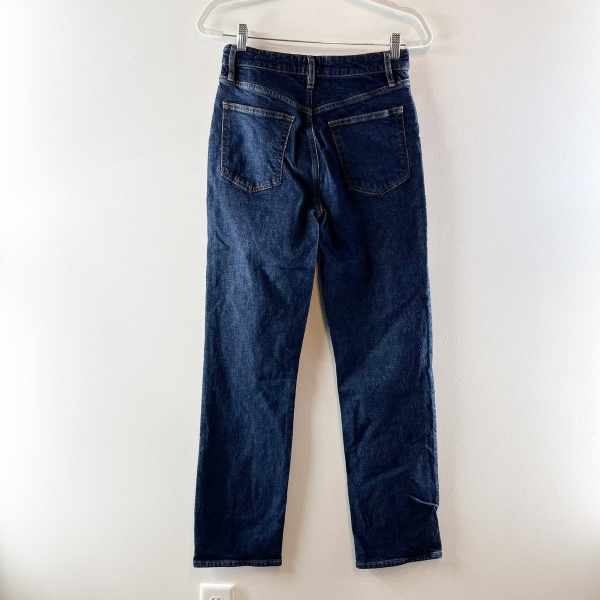 Frame The Ruler Cotton Blend Dark Wash Denim Straight Leg Jeans Taboo 28 / 6