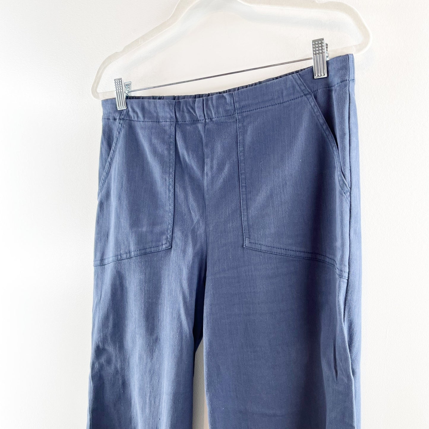 Nic + Zoe All Day Pull On Wide Leg High Rise Crop Pants Blue 12