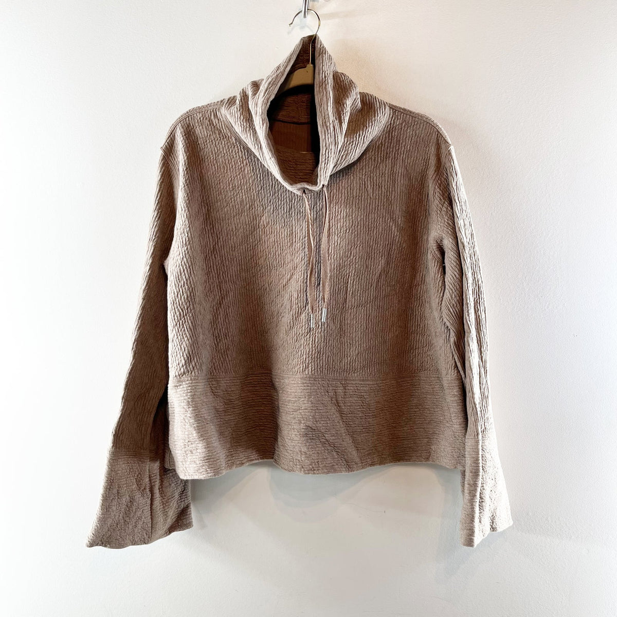 Lululemon Retreat Yourself Long Sleeve Pullover Sweatshirt Heathered Sand 10