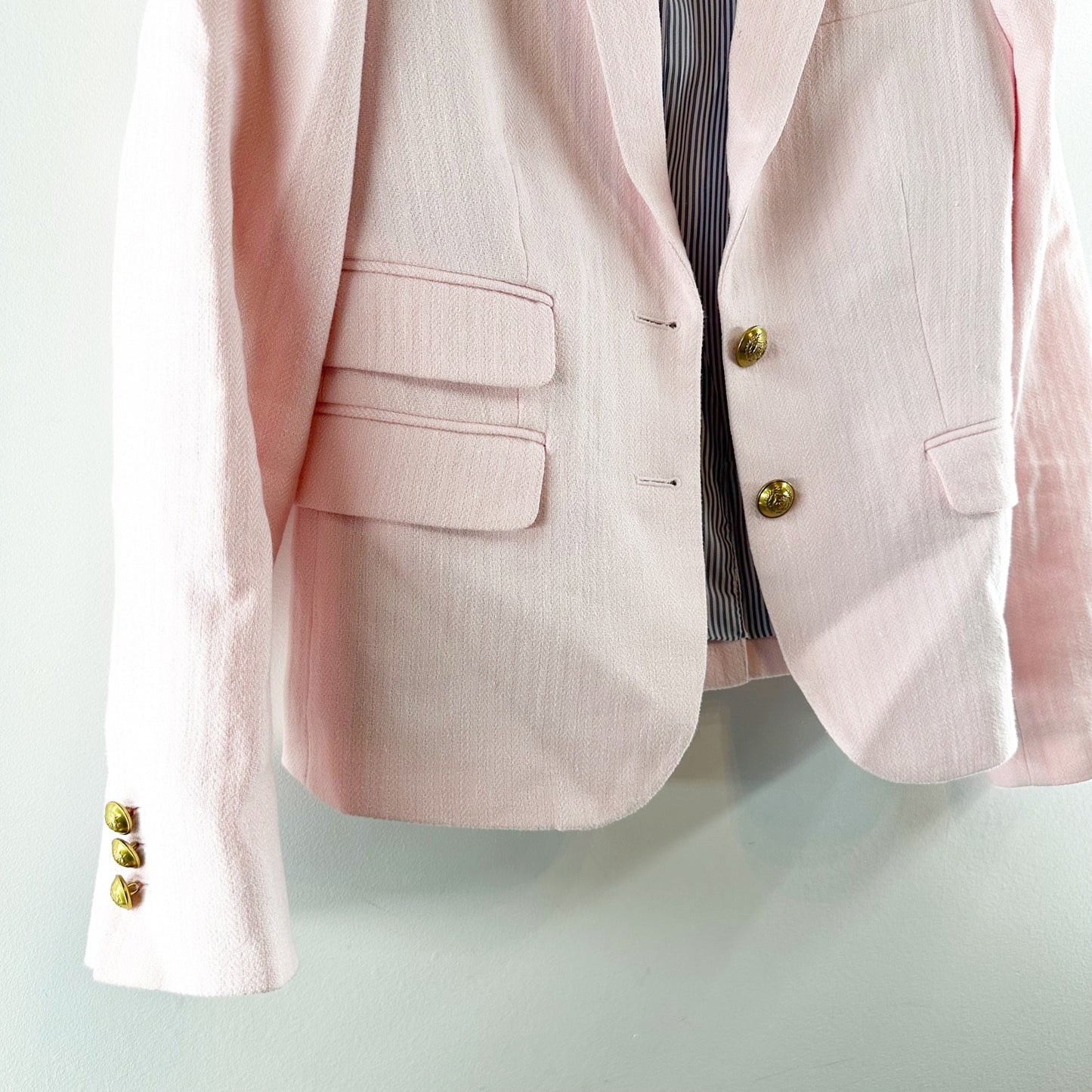 J. Crew Dalton Blazer Jacket in Italian Cotton-Linen Blush Pink 6