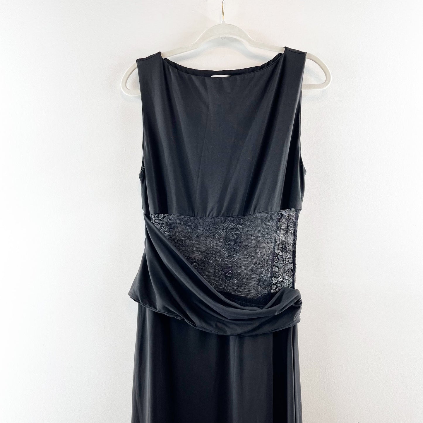 Peppermayo Karma Sheer Lace Panel Maxi Dress Black 12