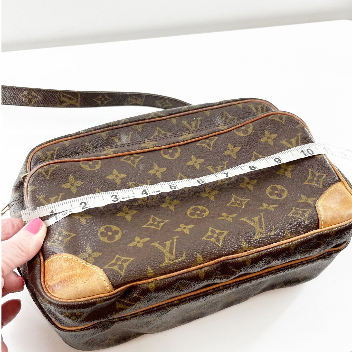 Louis Vuitton Monogram Nile Leather & Canvas Messenger Shoulder Bag Brown