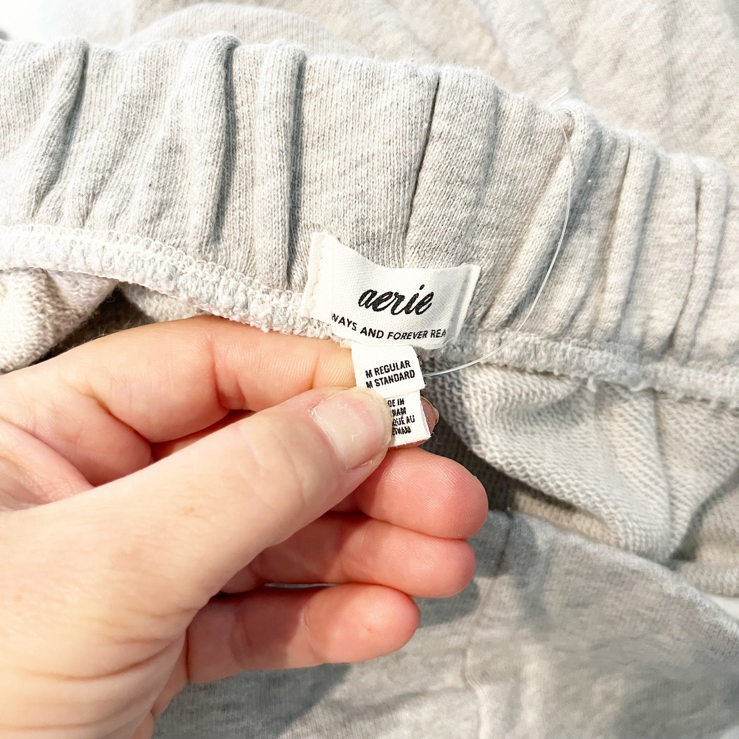 Aerie High Rise Street Trouser Pleated Wide Leg Sweatpants Gray Medium