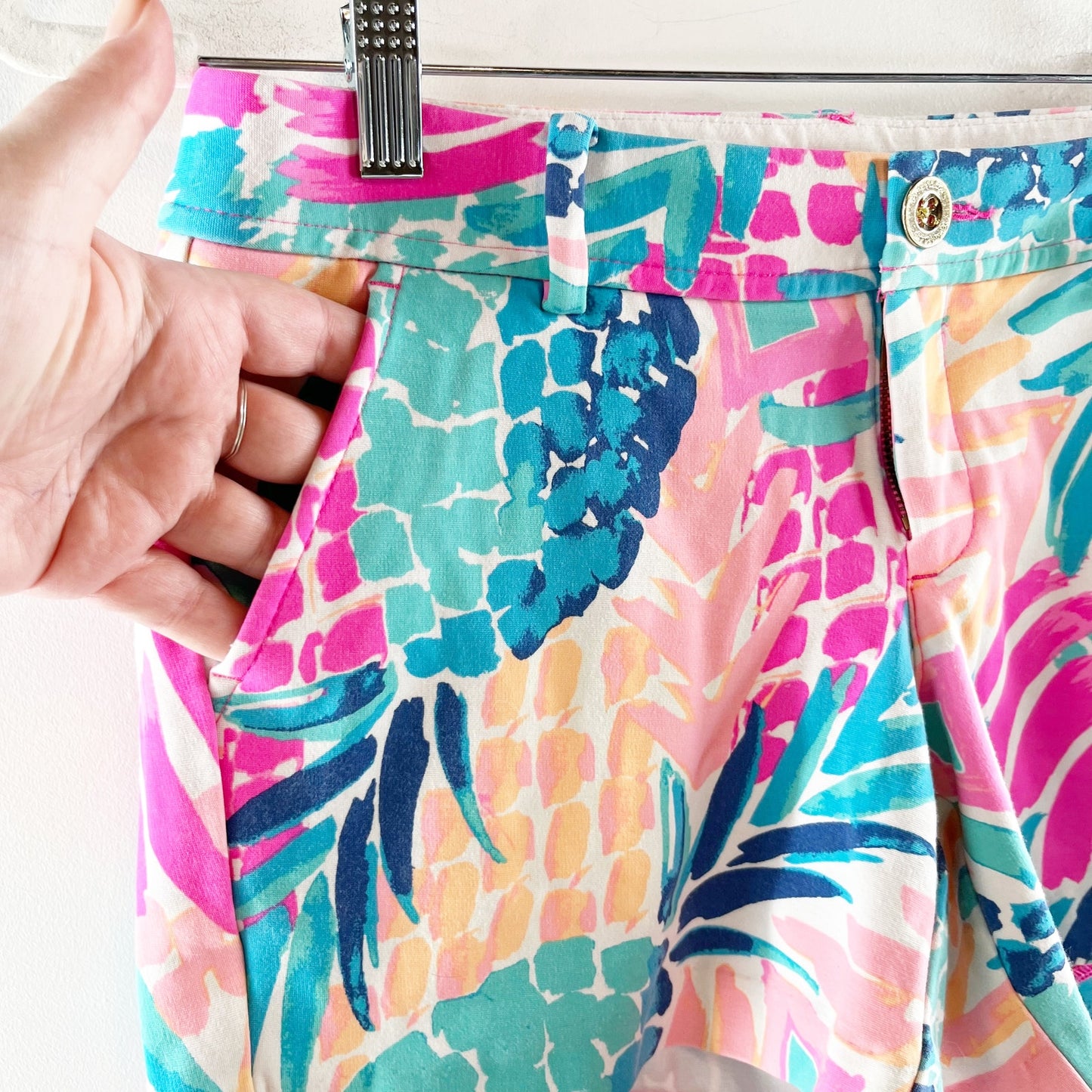 Lilly Pulitzer Callahan Chino Shorts Tropical Leaf Print Multicolor 2