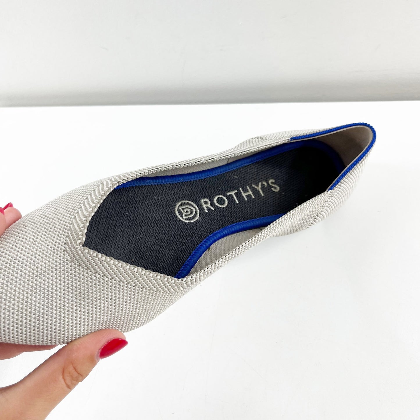 Rothy's Birdseye Point Pointed Toe Ballet Flats Shoes Gray 9