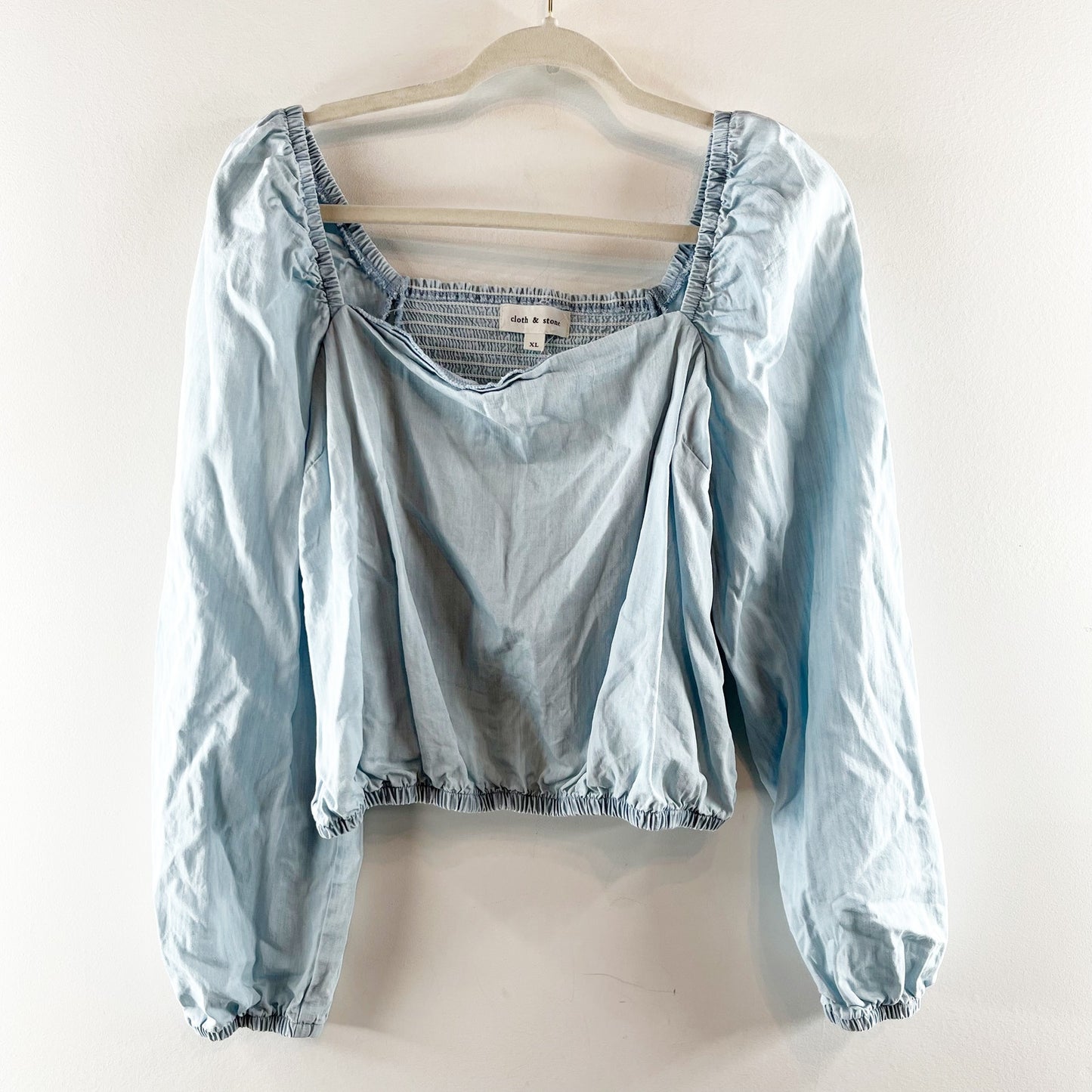 Cloth & Stone Long Sleeve Chambray Shirt Top Blue XL