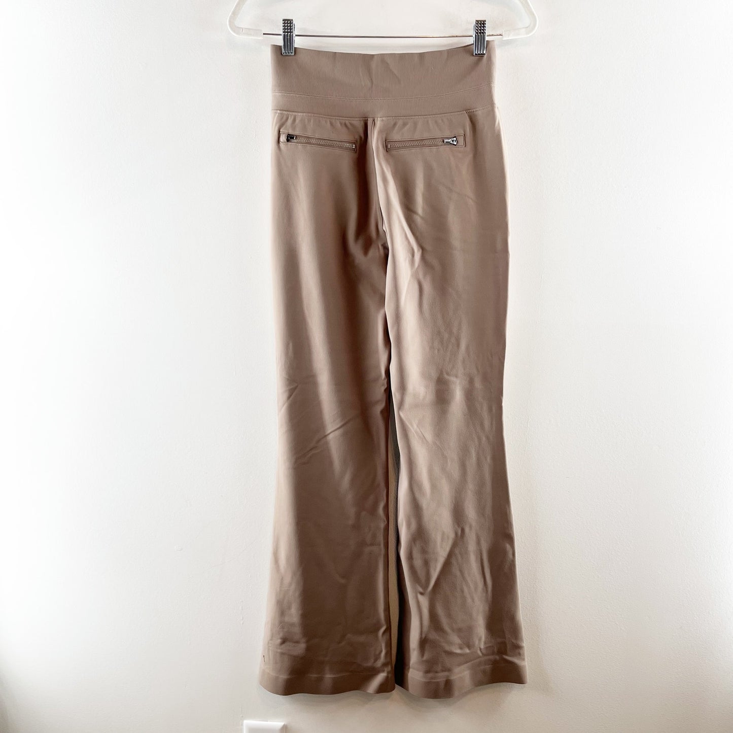 Athleta Venice Stretch Lightweight High Rise Wide Flare Leg Pants Light Brown XS