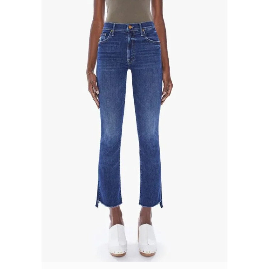 Mother The Insider Crop Step Fray Hem Jeans Teaming Up Blue 26 / 2