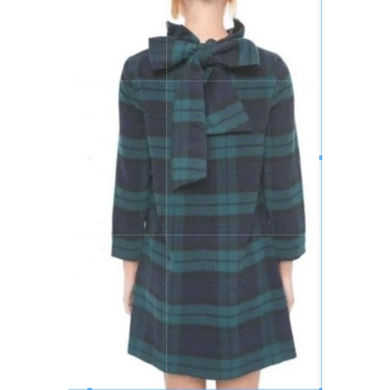 Tuckernuck Blackwatch Plaid Ruffle Trim Daphne Mini Shift Dress Green Blue XXL
