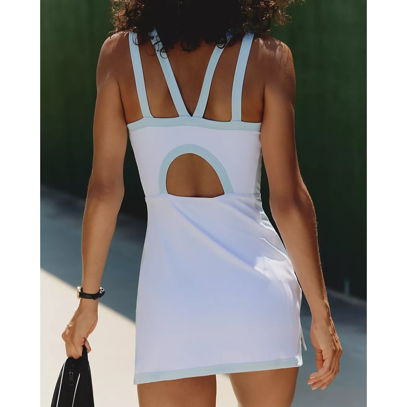 Beach Riot Zephyra Mini Active Tennis Dress White Blue Large