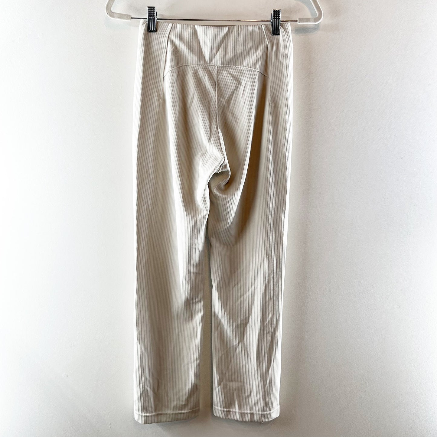 Lululemon Ribbed Softstreme Zip-Leg High-Rise Cropped Pants 25" Bone Cream 4