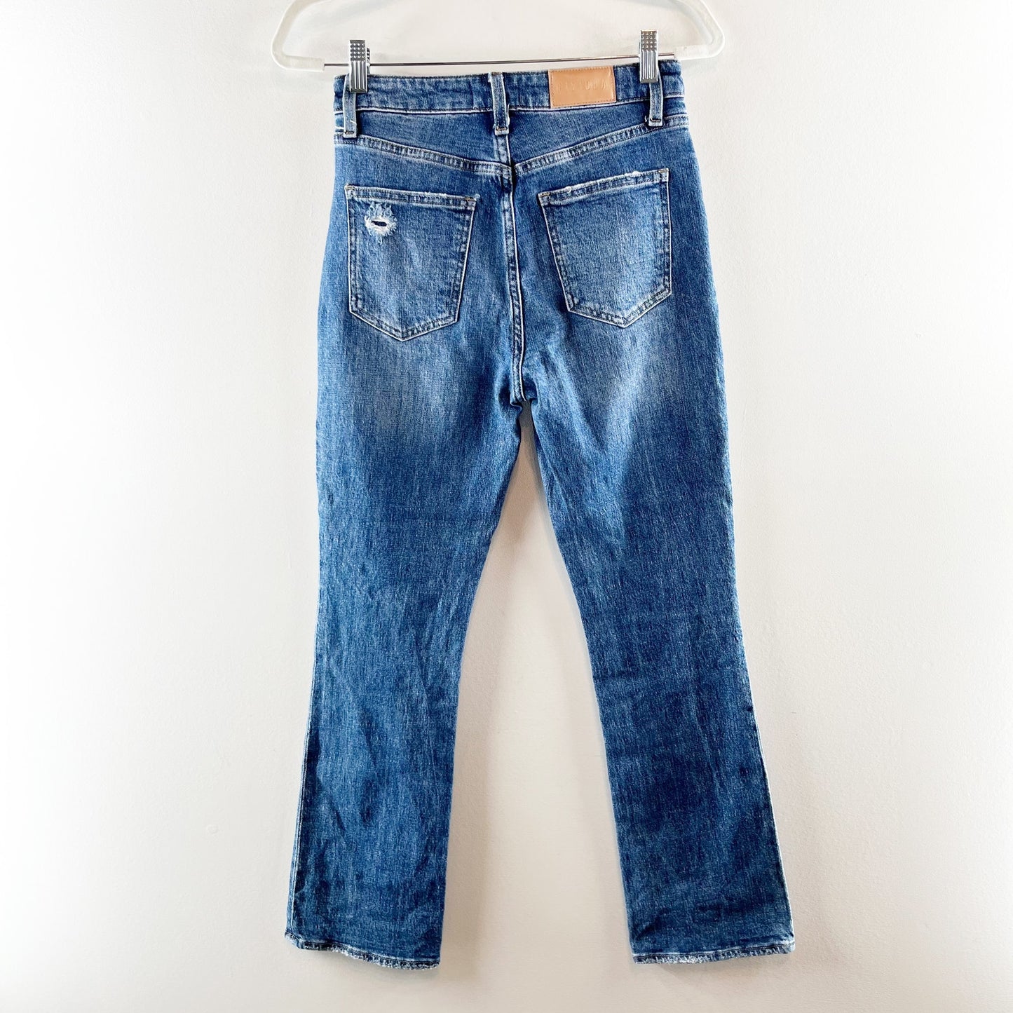 Pistola Lennon High-Waisted Distressed Denim Cropped Bootcut Jean Leyton Wash 25