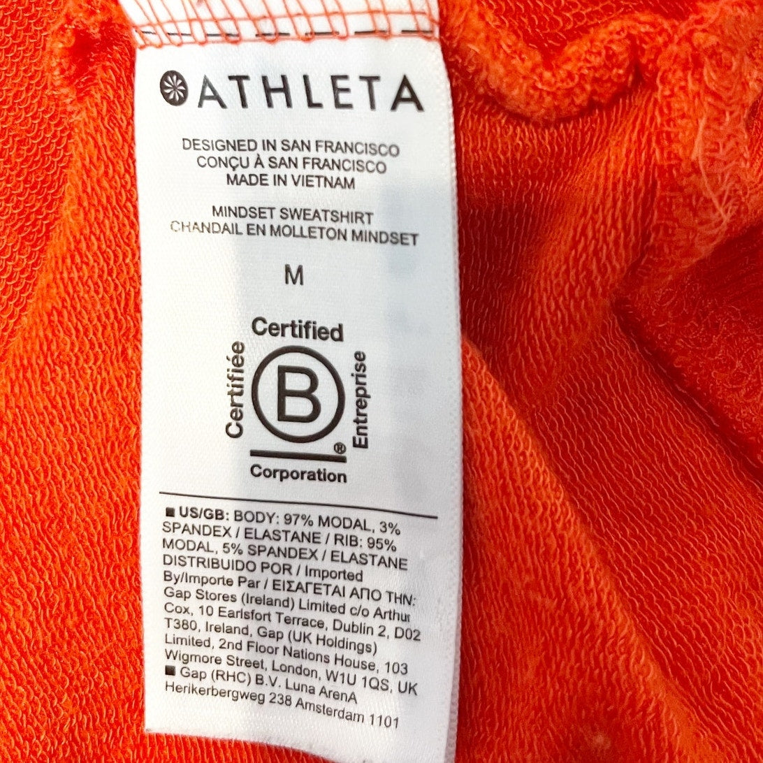 Athleta Crewneck Mindset Pullover Long Sleeve Sweatshirt Orange Red Medium