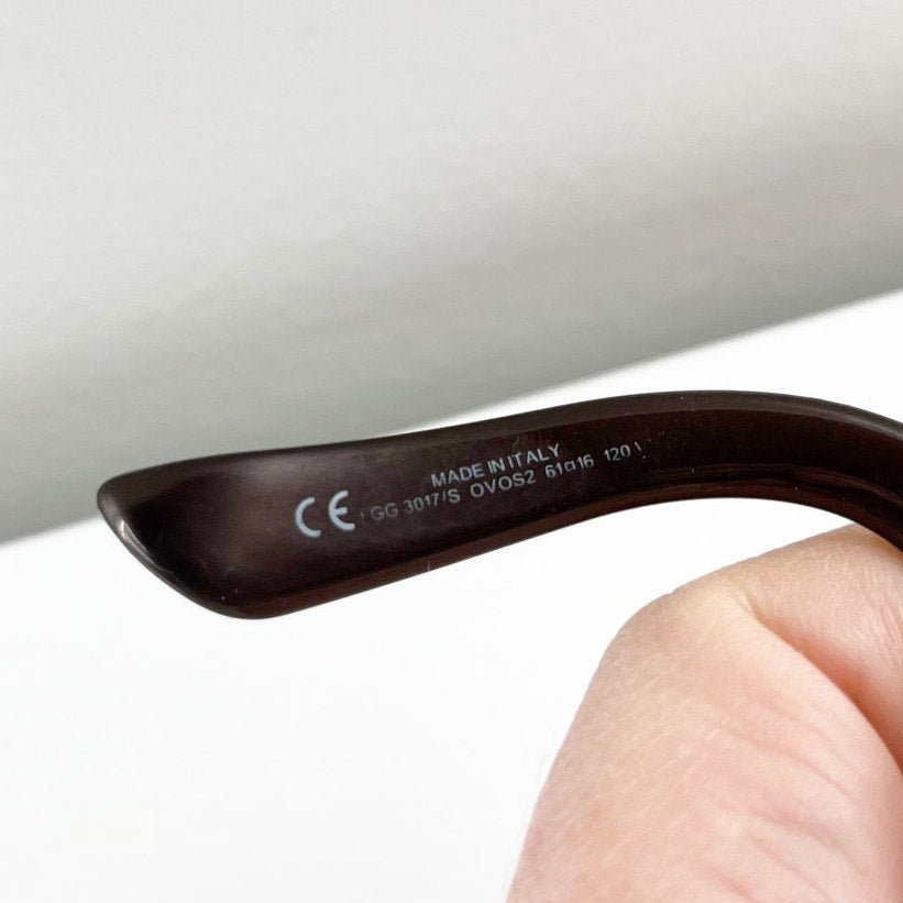 Gucci Oversized Square Round Crystal Horsebit Sunglasses Black