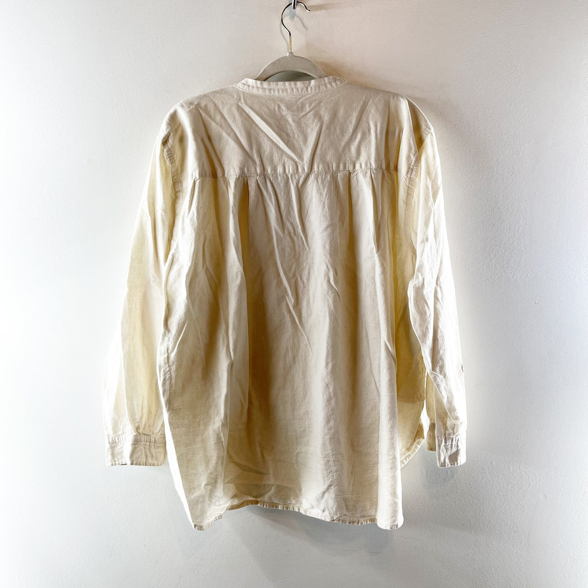 Madewell (Re)sponsible Long Sleeve Henley Tunic Shirt Top Lighthouse Cream XXL