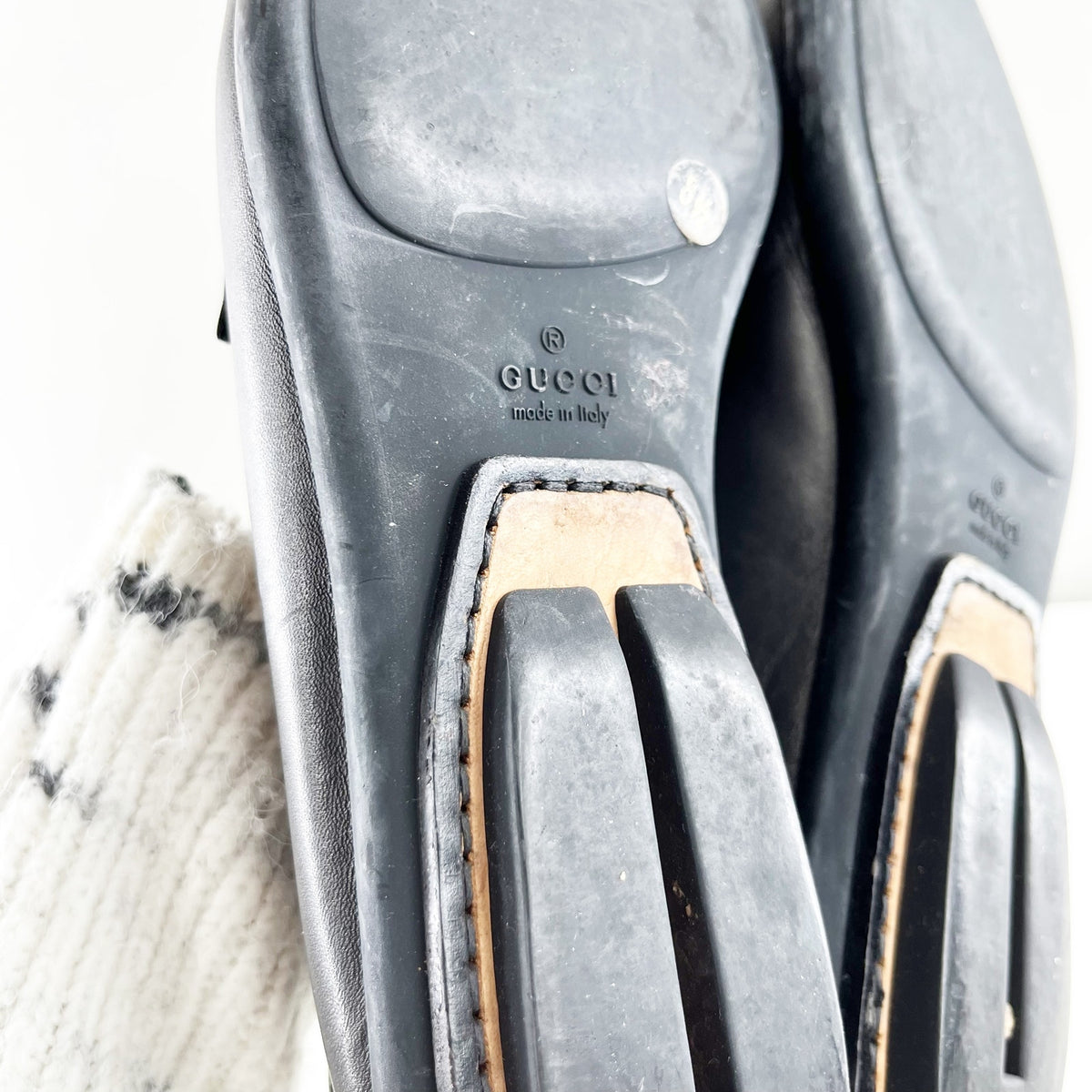 Gucci Vintage Leather Horsebit Loafers Black 8.5