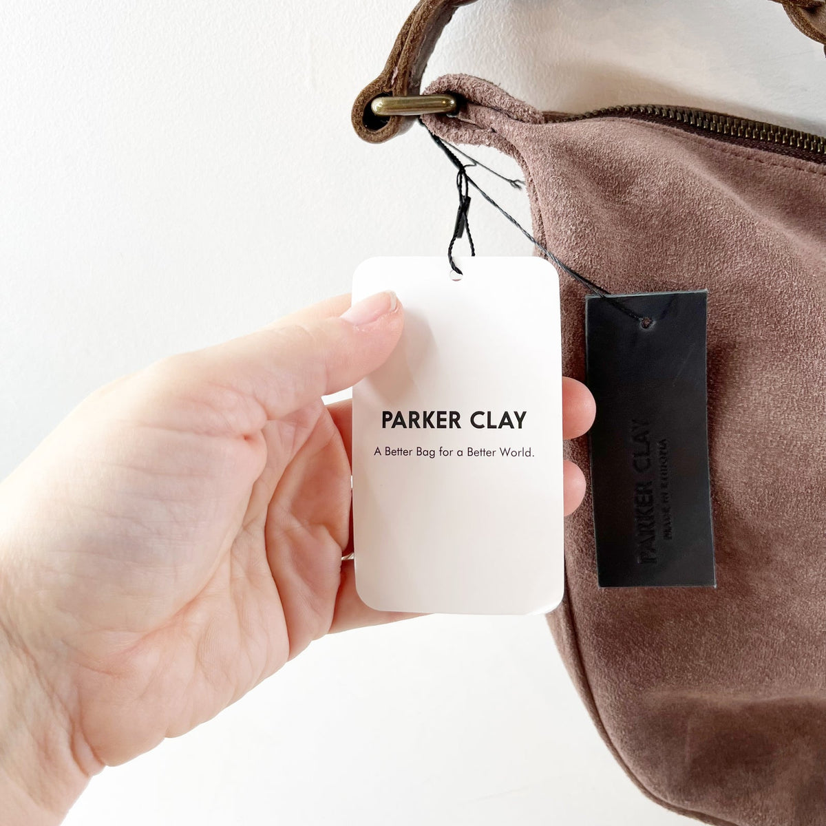 Parker Clay Slouchy Crescent-Shaped Brown Suede Hobo Shoulder Handbag