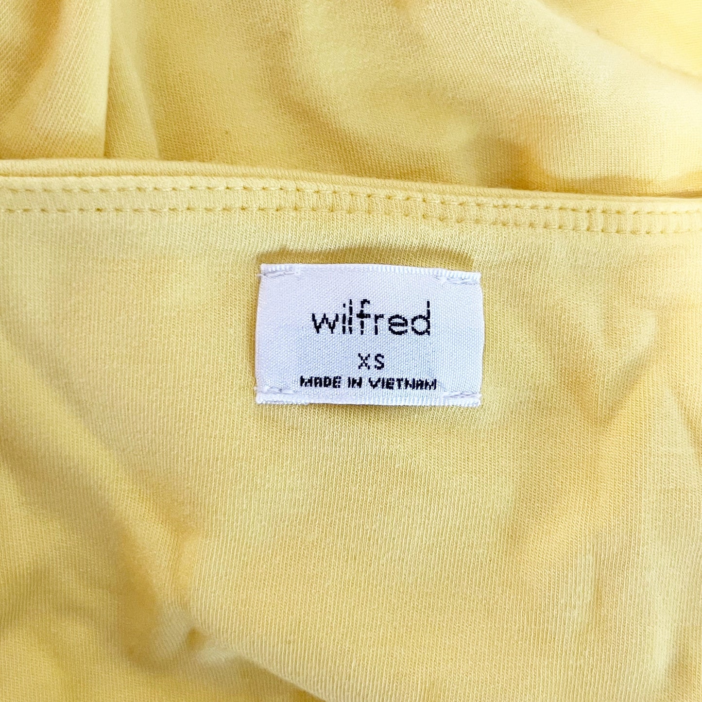 Wilfred Aritzia Saturn Square Neck Wrap Stretch Mini Dress Sunflower Yellow XS