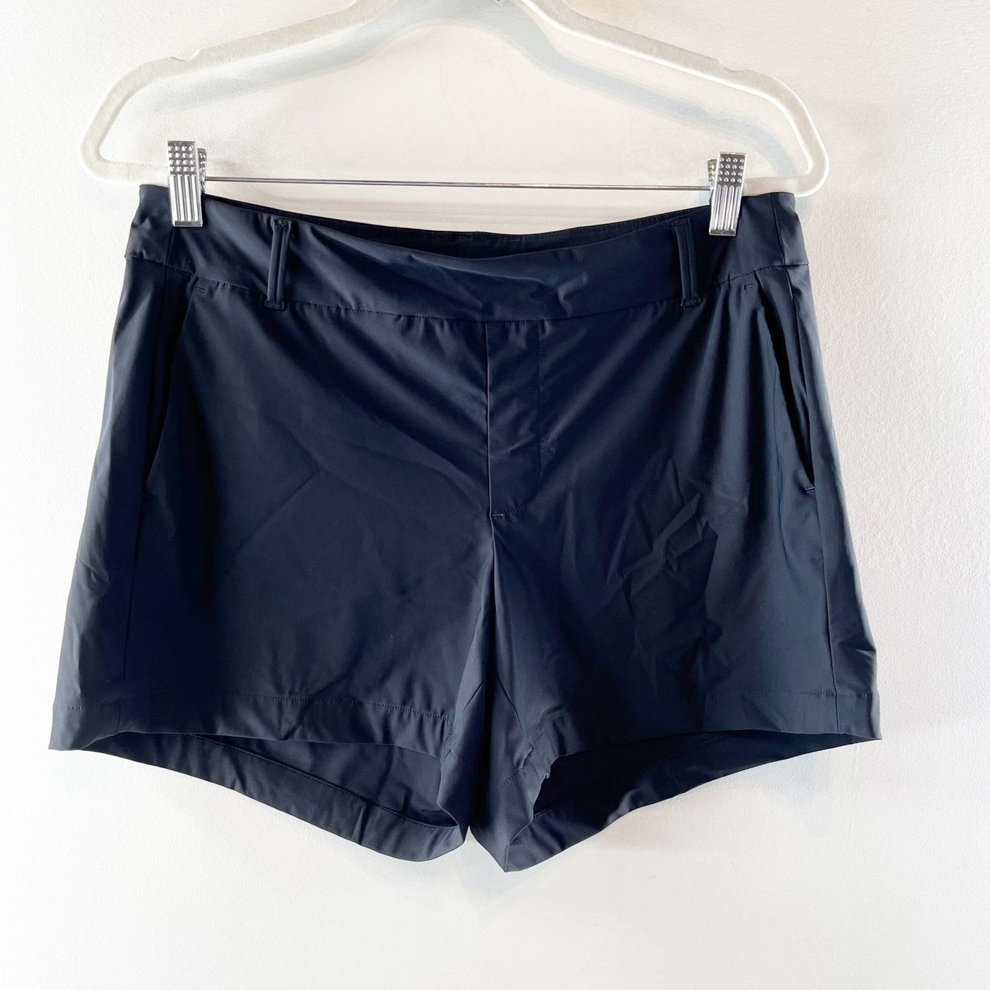 Spanx Mid Rise Sunshine Stretch Shorts Black Medium