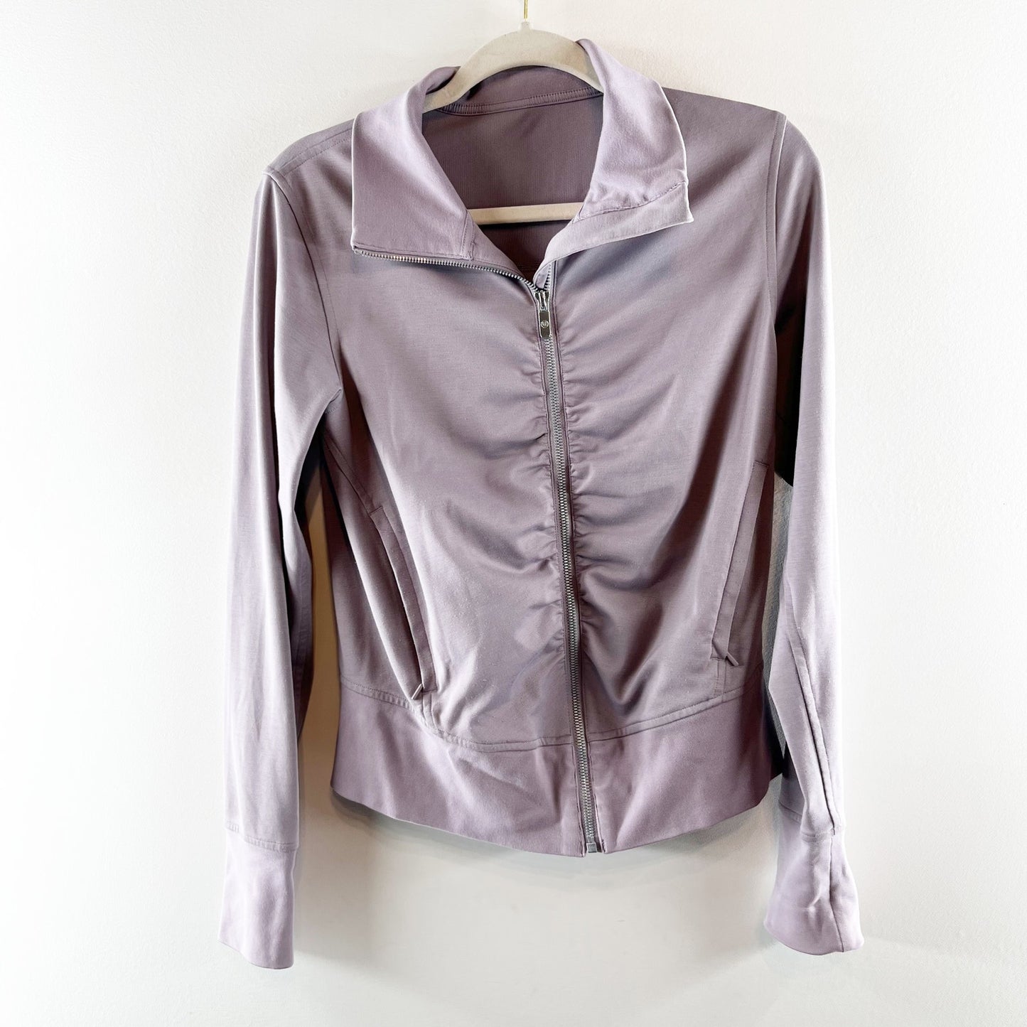 Lululemon Athletica Gather Up Ruched Full Zip Active Jacket Dusty Dawn Purple 6