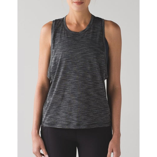 Lululemon Athletica Sleeveless Cardio Squad Tank Top II Heathered Black Small