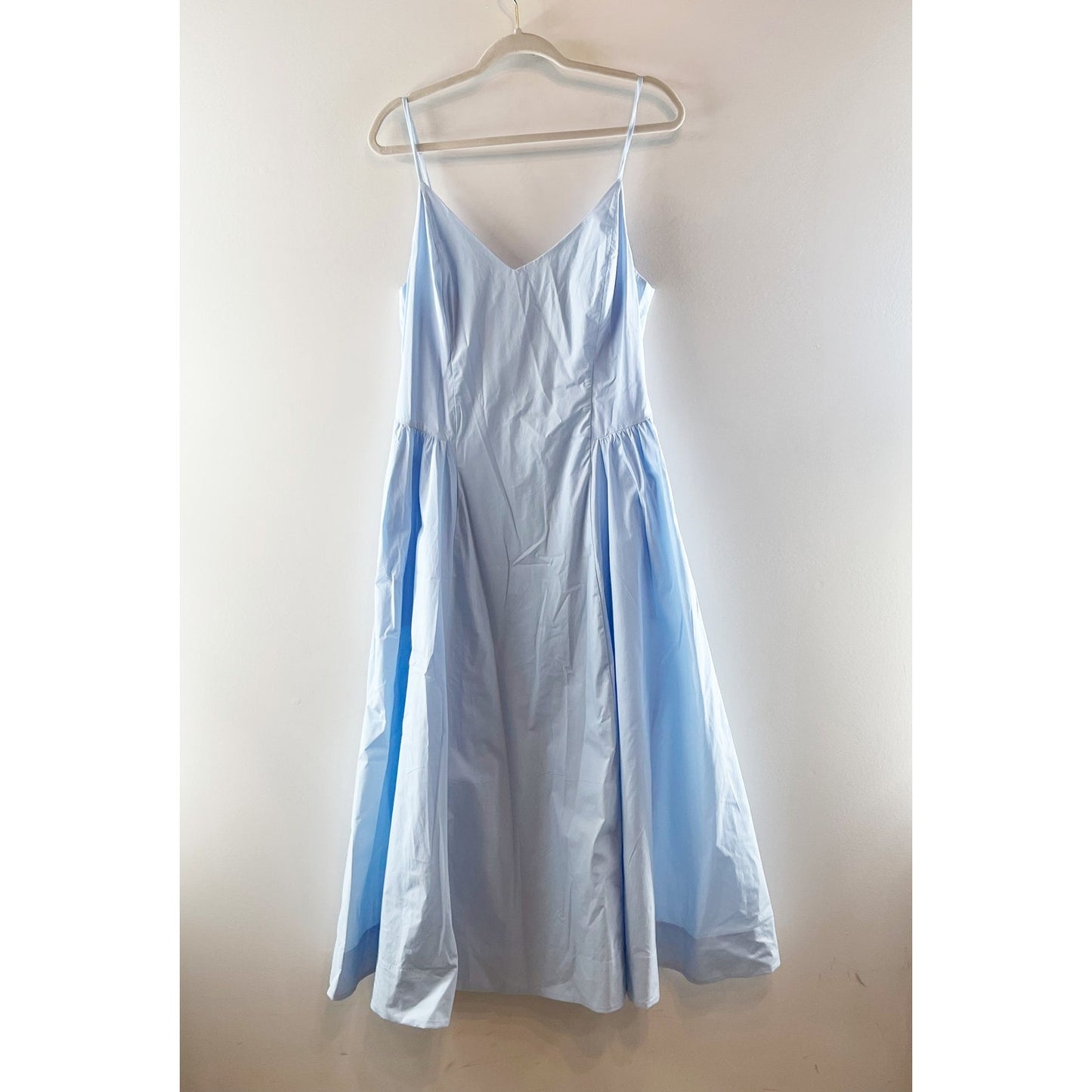 Babaton Aritzia Technique Cotton Poplin Drop Waist Maxi Dress Classic Light Blue