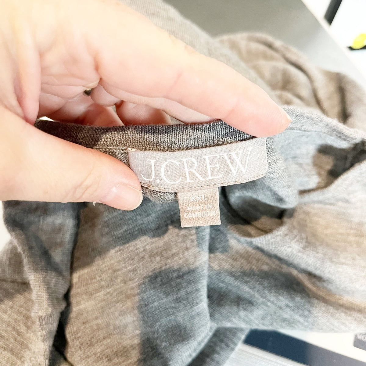 J. Crew Halle Wool Long Sleeve Crewneck Pullover Sweater Heather Graphite XXL