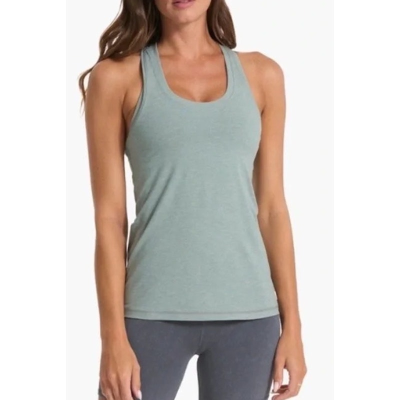 Vuori Lux Performance Sleeveless Racerback Tank Top Neptune Heather Green XS