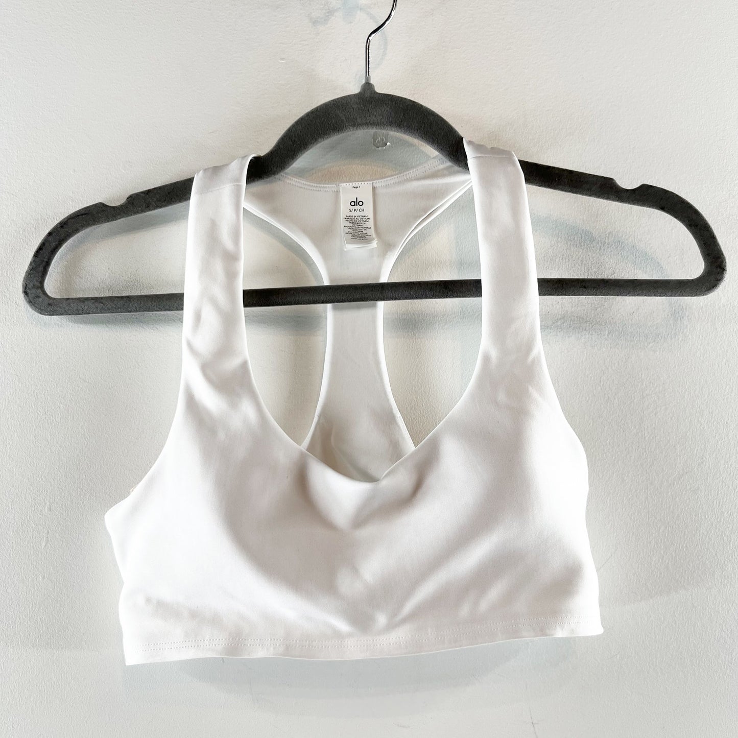 Alo Airlift Advantage Racerback Sports Bra White Small