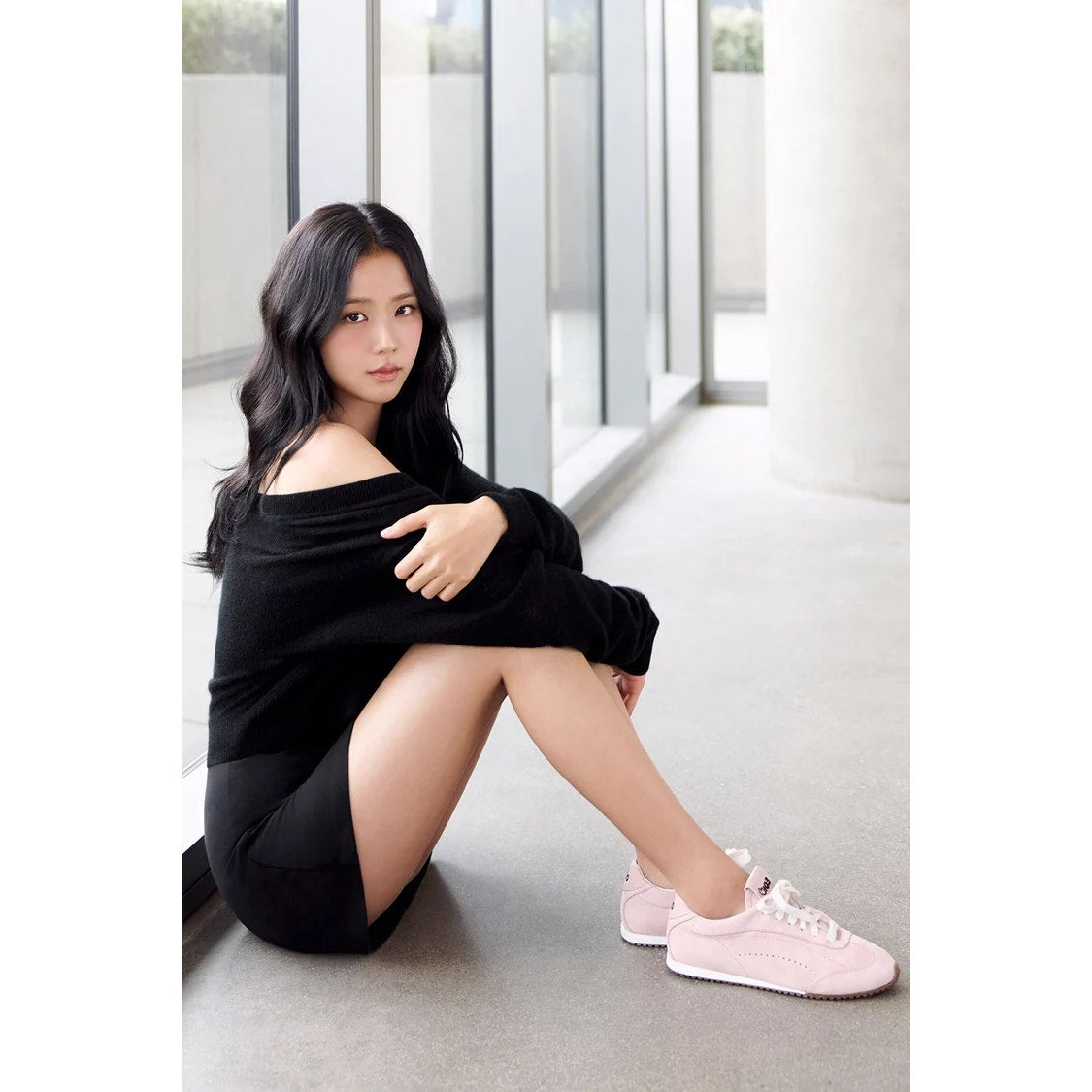 Alo + Jisoo Sunset Low Top Suede Sneakers Bloom Pink 7.5