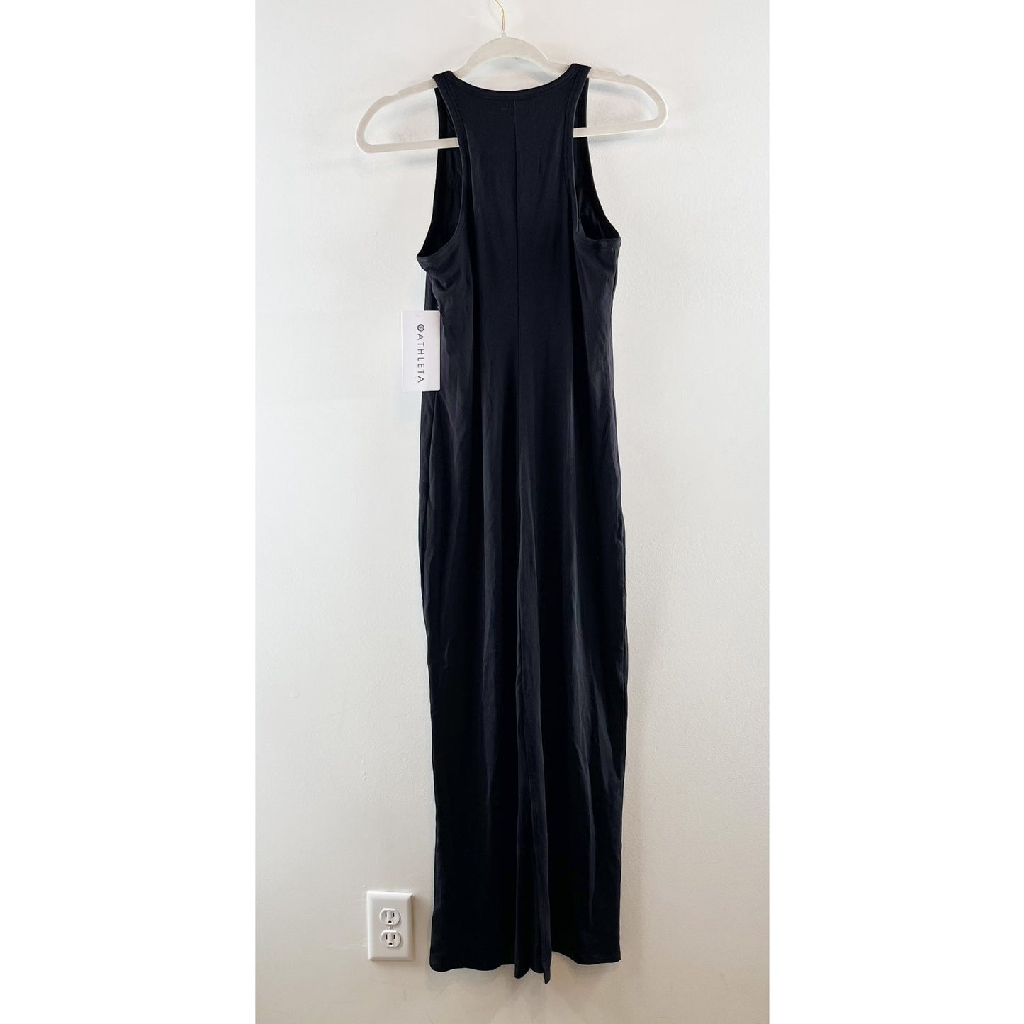 Athleta Signature Rib Tank Maxi Dress Black Medium Tall