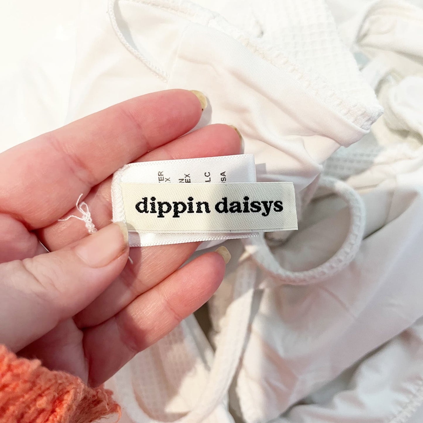 Dippin Daisys Two Piece High Waisted Bikini Swimsuit White XL