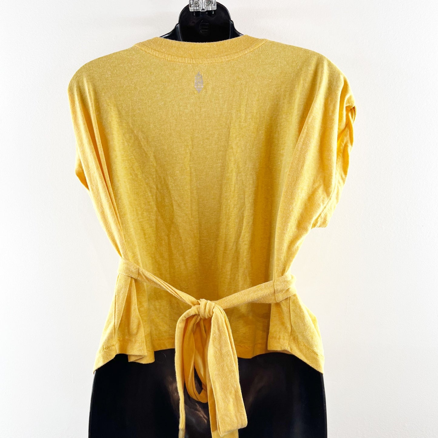 Free People Movement Swaying Sunflowers Wrap Tie Short Sleeve T-Shirt Yellow S