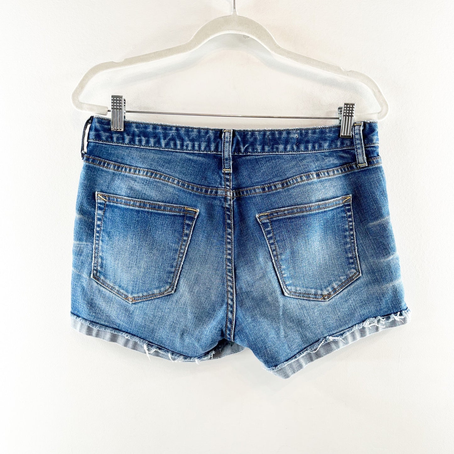Gap Maddie Mid Rise Slim Cutoff Bayside Wash Denim Jean Shorts Blue 29