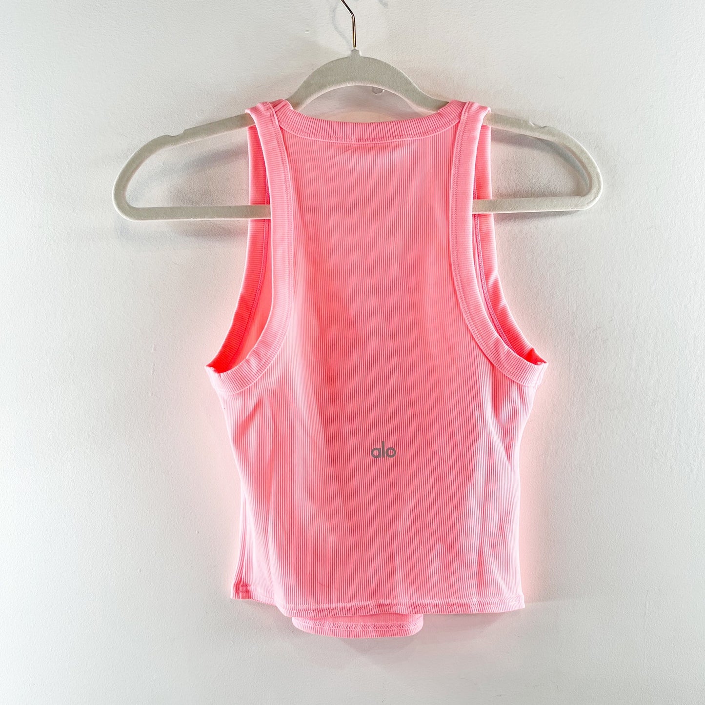 Alo Goddess Ribbed Go-To Tank Top Neon Bubblegum Pink Small