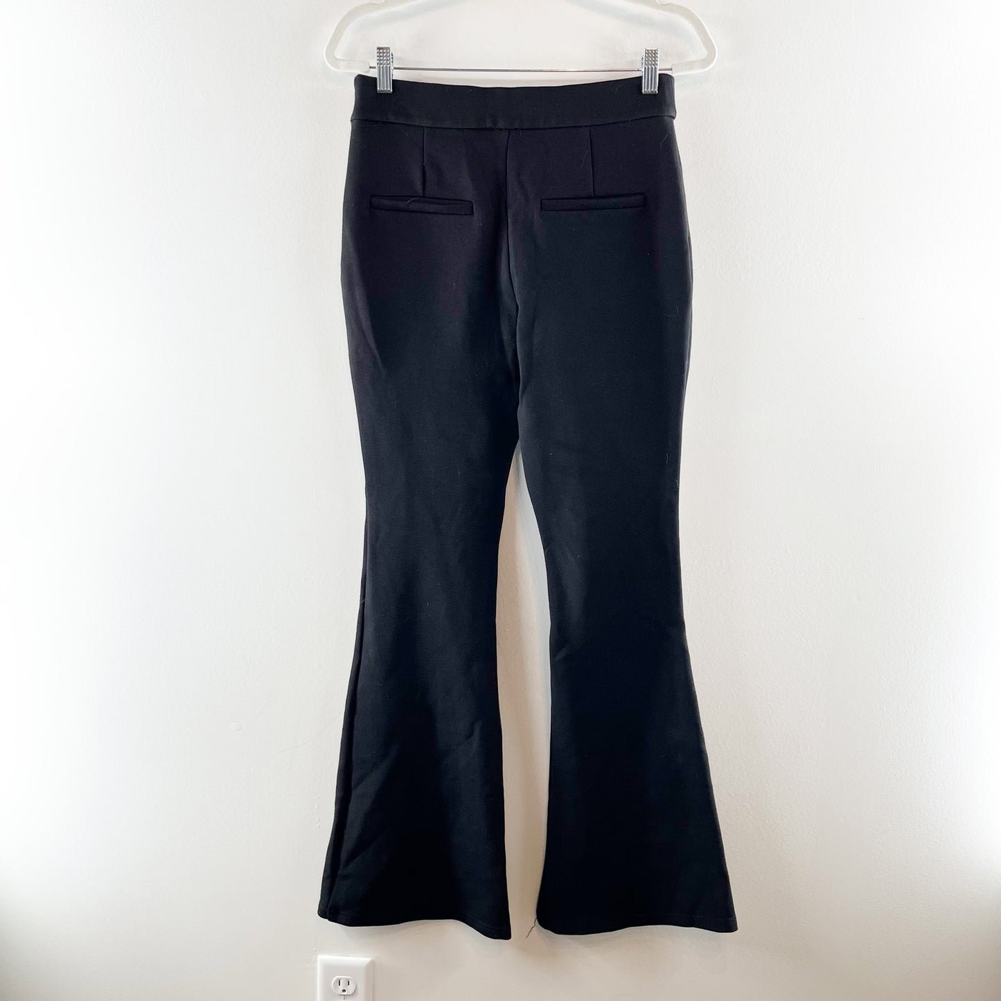 Anthropologie High Rise Flare Knit Stretch Pants Black Small