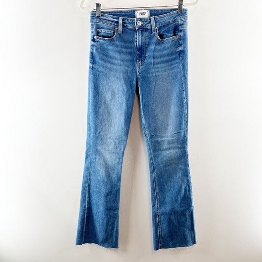 Paige High Rise Manhattan Slim Flare Boot Jeans in Reflection Wash Blue 28