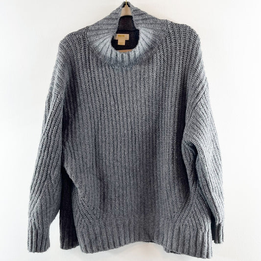 Maeve Anthropologie Dakotah Mock Neck Ribbed Long Sleeve Sweater Gray Large