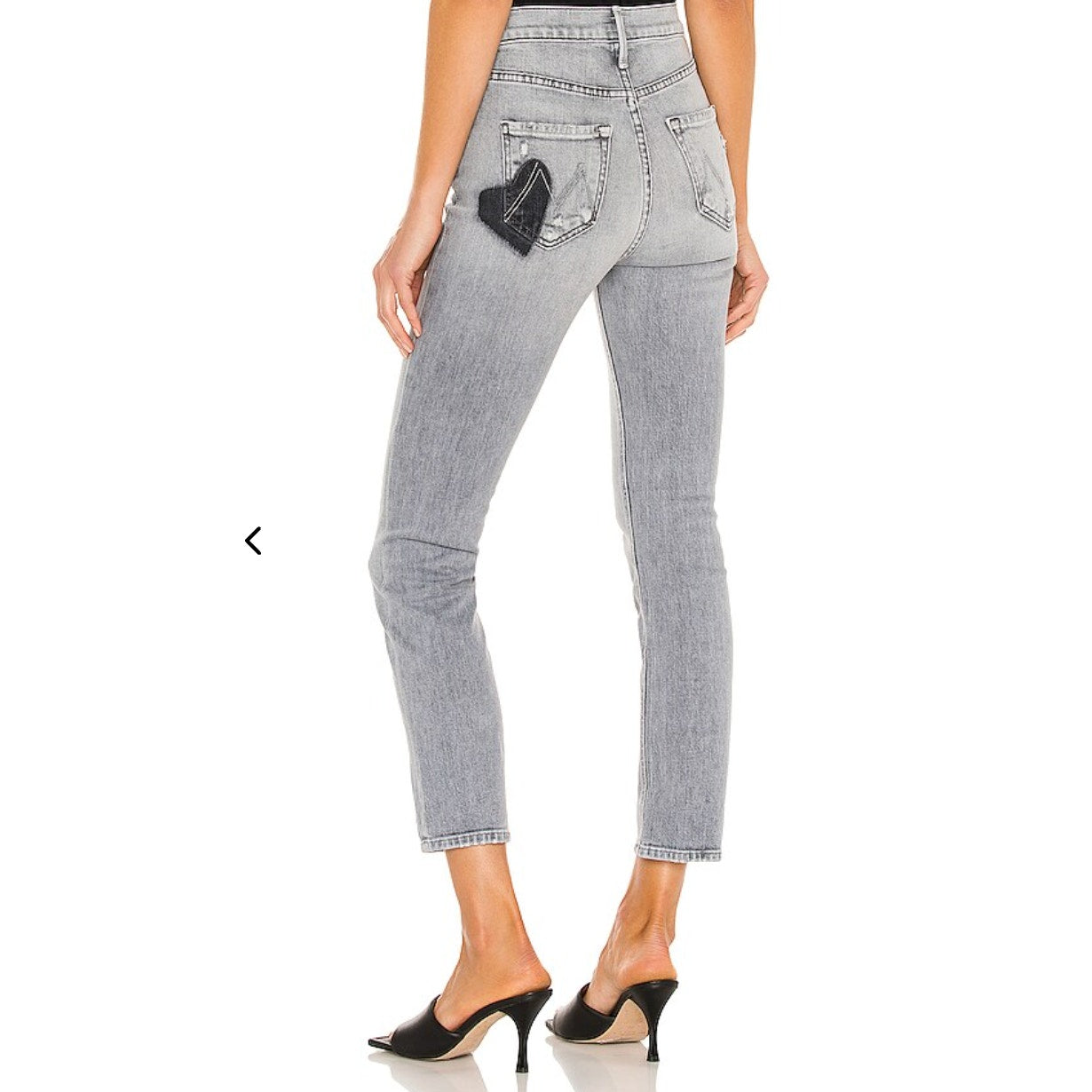 Mother The Button Fly Dazzler Ankle Straight Jeans Shadows in The Grass Gray 26