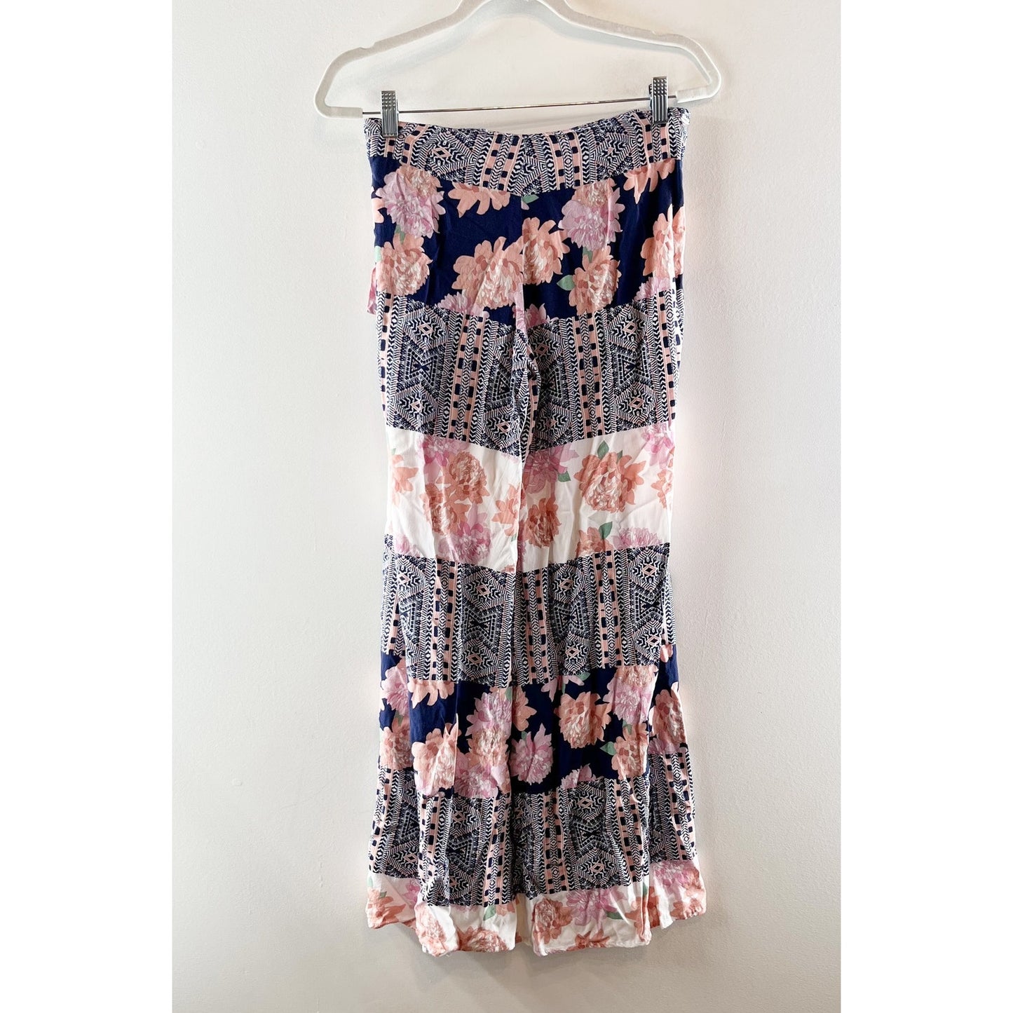 O'Neill Patchwork Flare Side Tie Beach Pants Blue Pink Boho Small