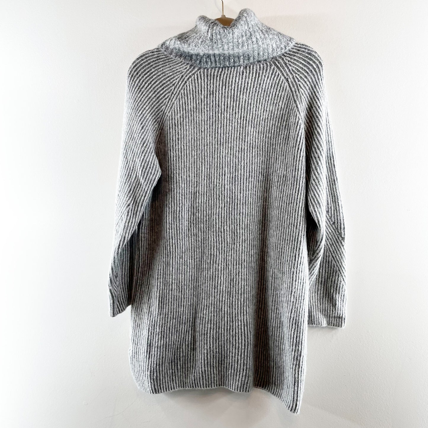 Topshop Long Sleeve Turtleneck Knit Mini Sweater Dress Gray US 0-2 XS