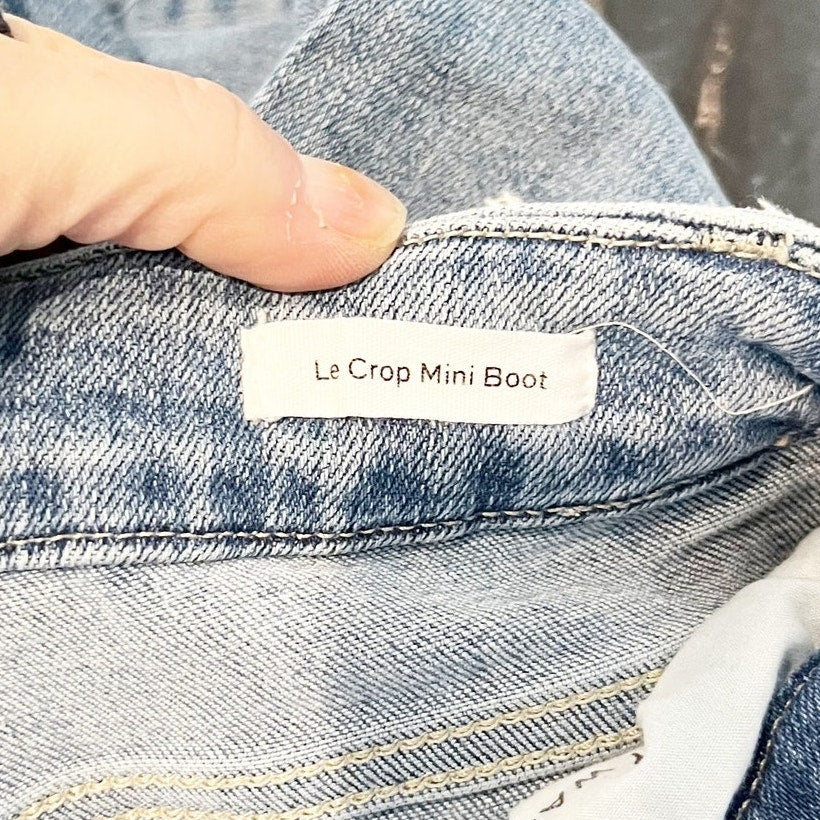 Frame High Waisted Denim Le Cropped Mini Boot Jeans Jadite Blue 26 / 2
