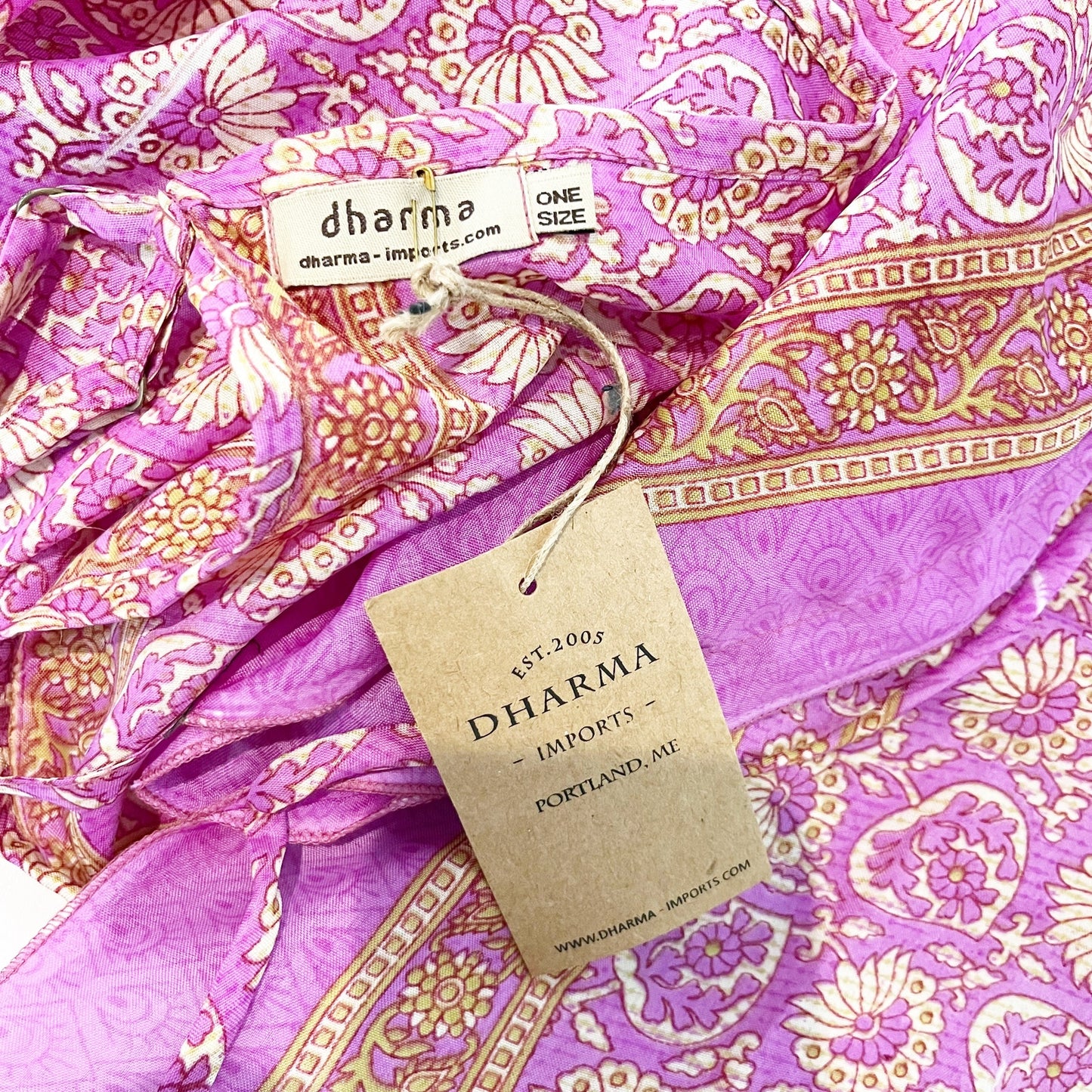 Dharma Silk Blend Boho Printed Racerback Maxi Dress Pink Purple One Size