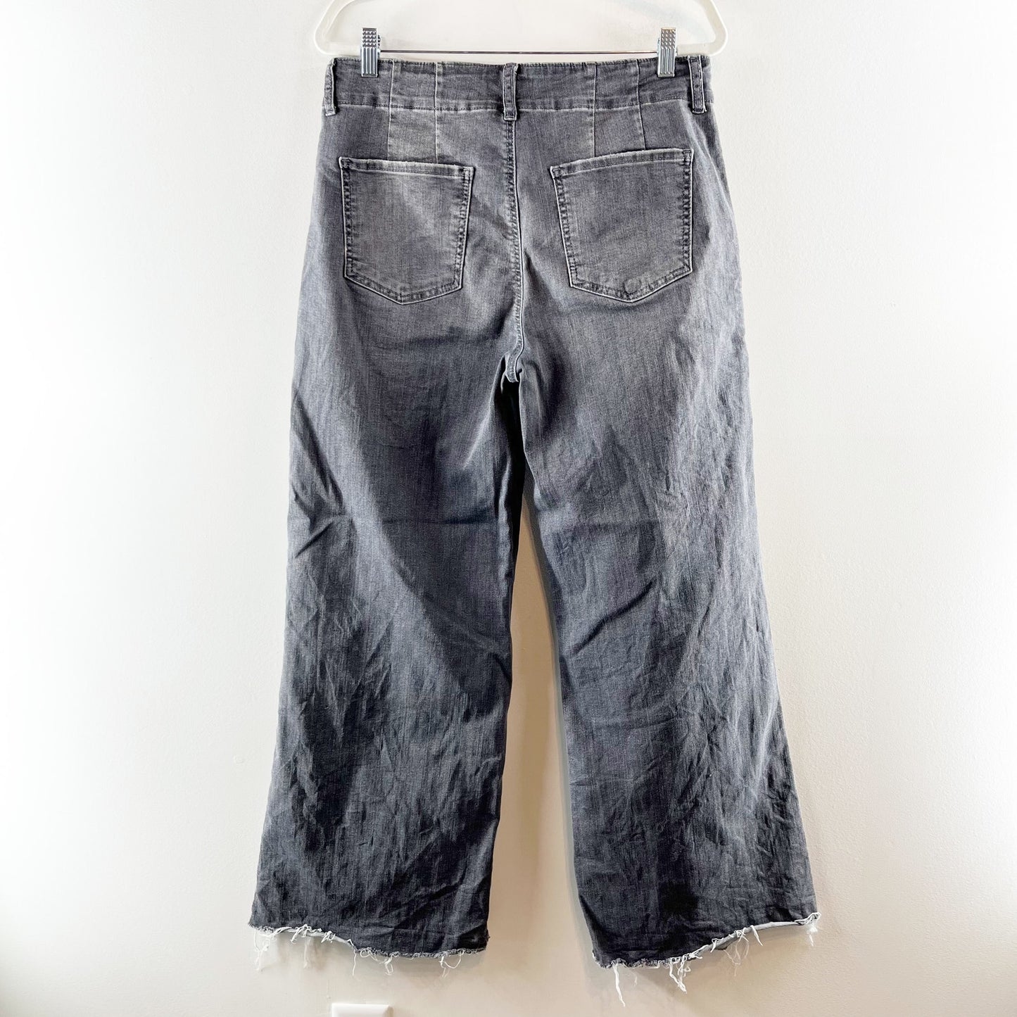 Kut From the Kloth Meg High Rise Wide Leg Utility Jeans Gray Unification 10