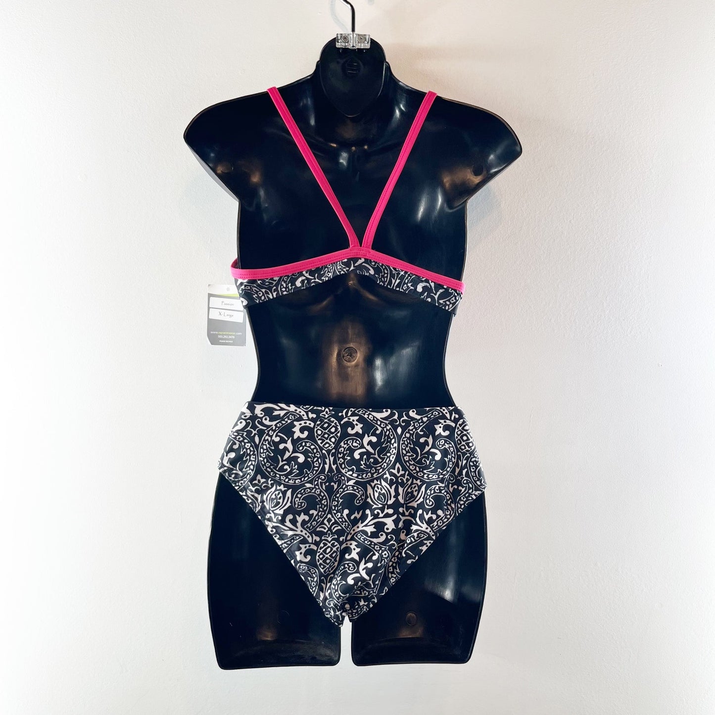 EQ Swimwear Passion Bikini Top & Maverick Bikini Bottom Tahitian Black Floral XL