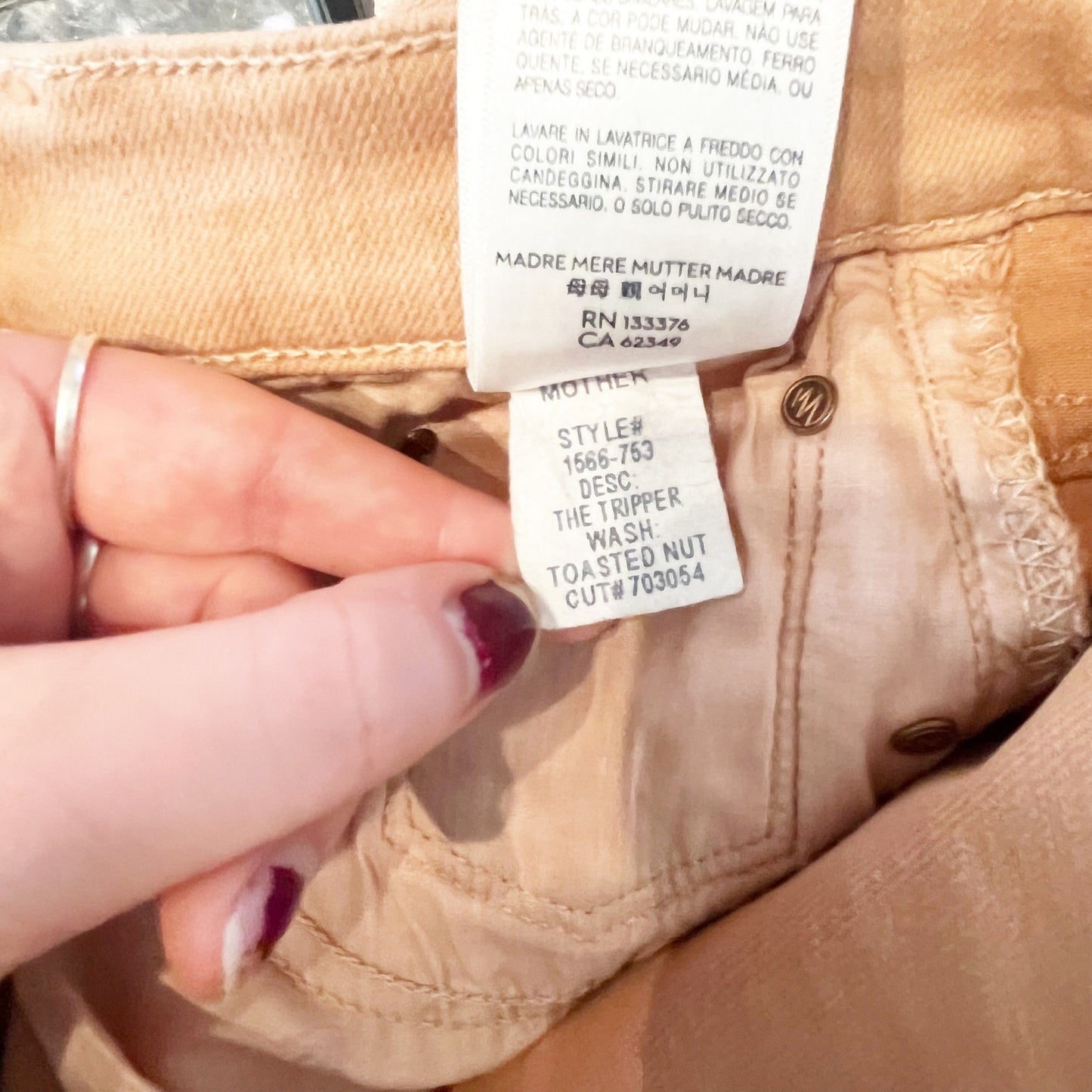 Mother The Tripper High Rise Ankle Straight Fray Hem Jeans Play Date Toasted Nut