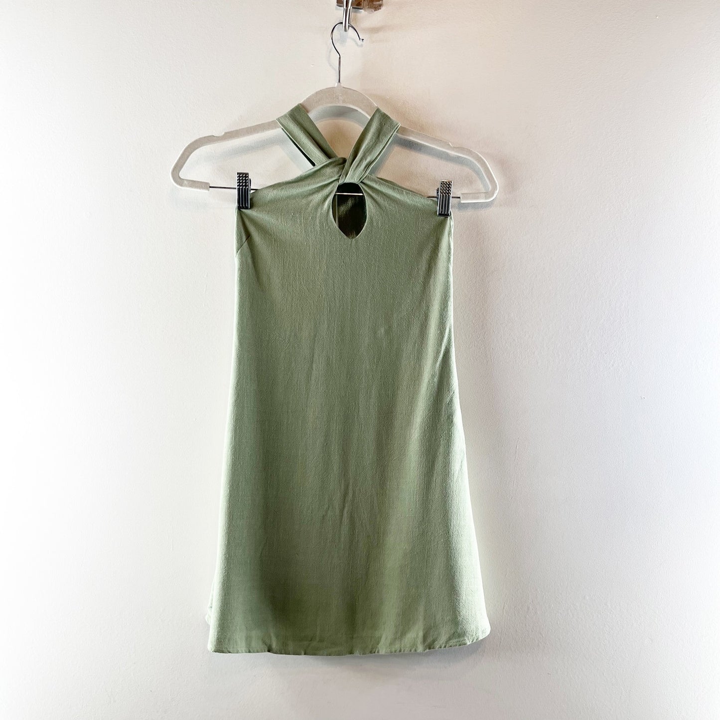 Peppermayo Halter Keyole Cutout Mini Dress Green 0