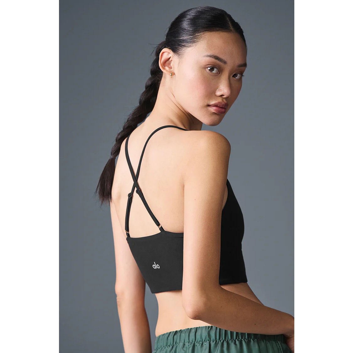 Alo Yoga Alosoft Highlight Cutout Sports Bra Top Black Small