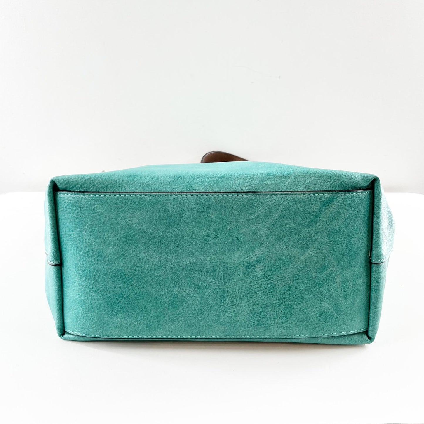 Joy Susan Leather Classic Shoulder Hobo Handbag Purse Seafoam Turquoise Green