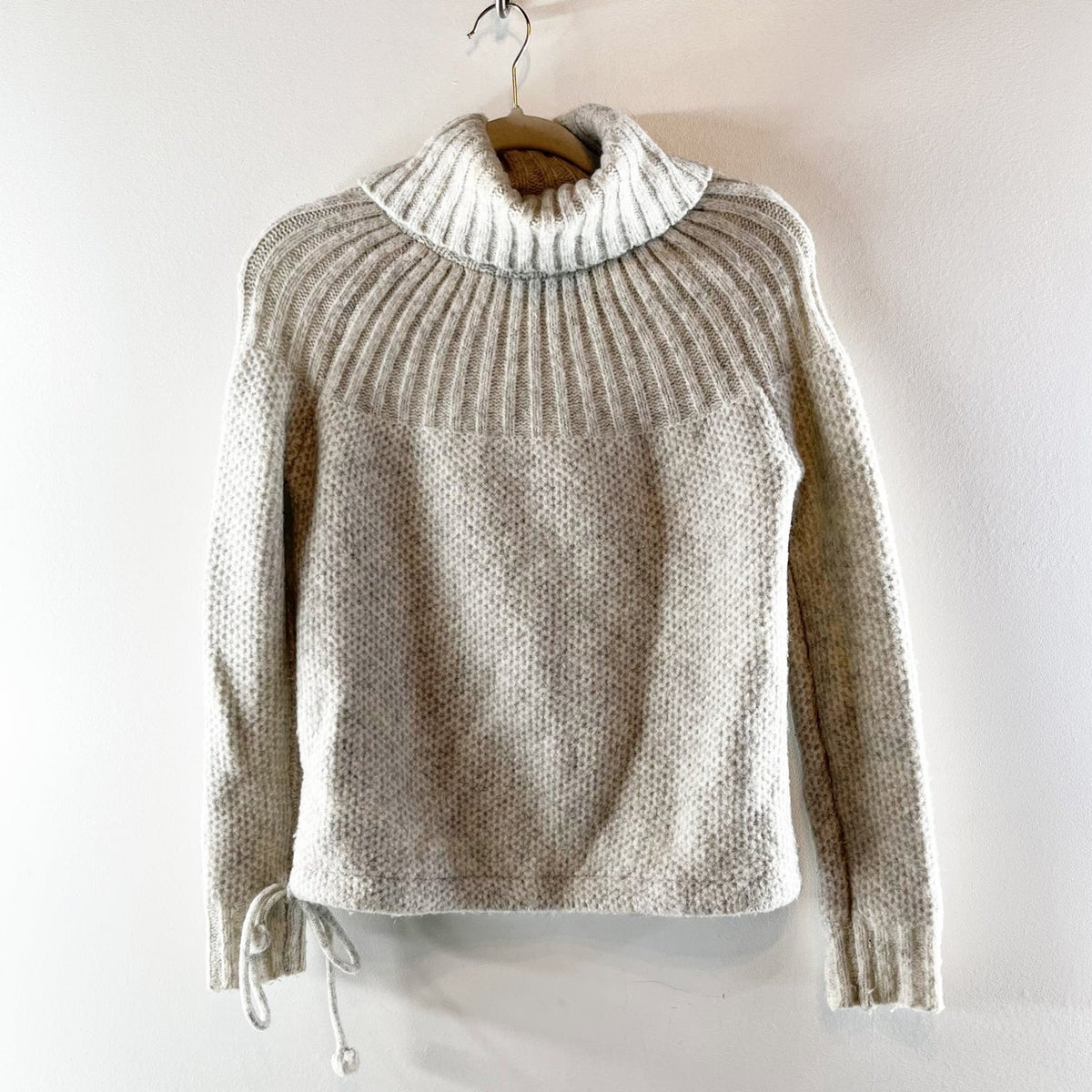 Madewell Snowbound Drawstring Turtleneck Pullover Sweater Gray XS